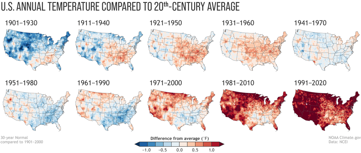 The New U S Climate Normals Are Here What Do They Tell Us About   GRAPHIC Maps Depicting U.S. Temperature Climate  Normals From 1901 2020 Landscape 